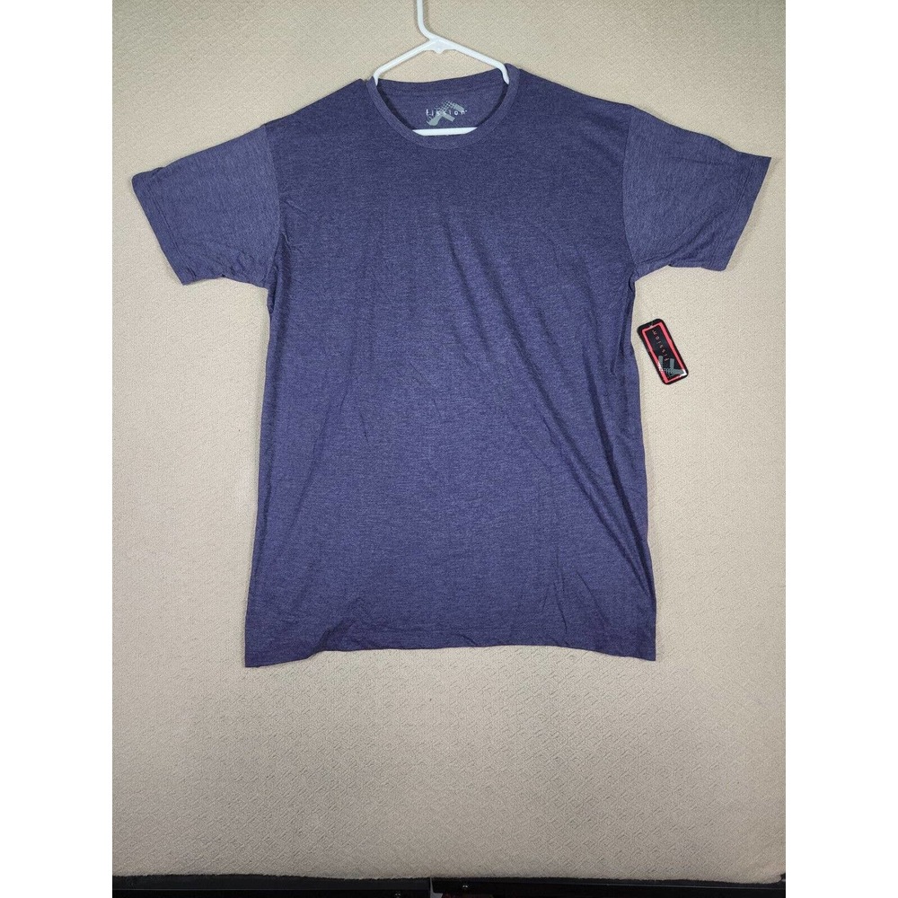 Fission Shirt Mens Large L Blue Stretch Cotton Blend Pullover Crew Neck NWT 8